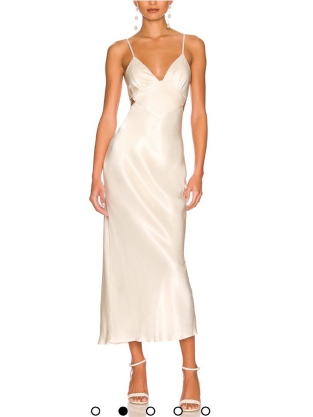 Shona Joy Dress La Lune Blackless Midi in Satin Cream